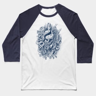 Mermaid Skull 2 Baseball T-Shirt